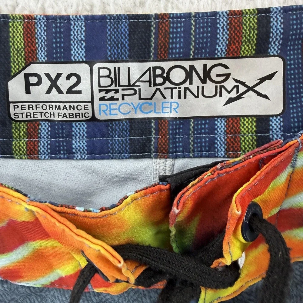 Billabong Board Shorts Mens 33 Gray Geometric Platinum X PX2 Swim Trunks